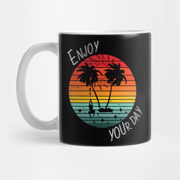 Island Escape - Swinging on Palm Trees at Sunset by MakerMind8.2